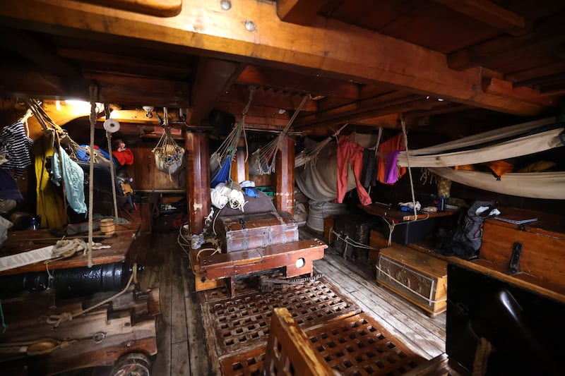 A view inside the Shtandart. Photograph: Dara Mac Dónaill