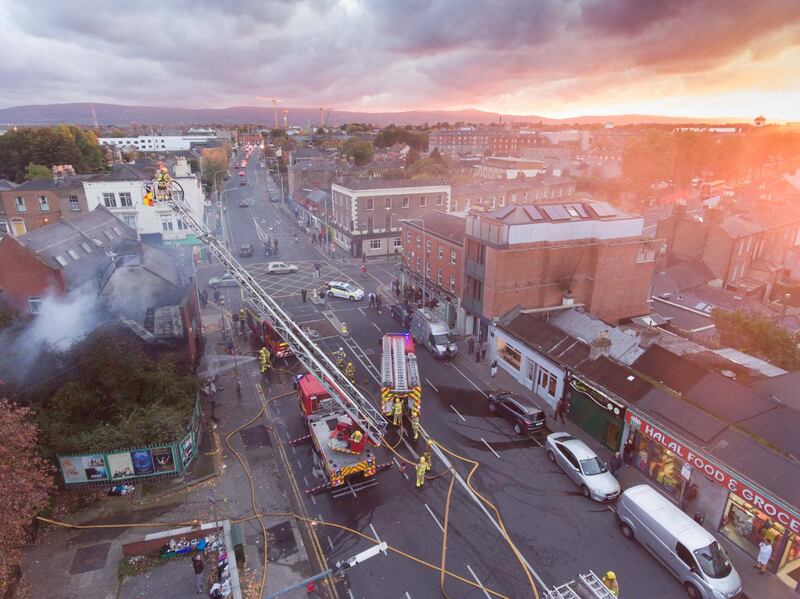 The scene of the fire at Clanbrassil Street, Dublin. Photograph: Dublin Fire Brigade