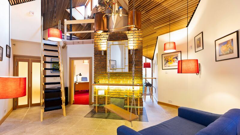 The open-plan living area
