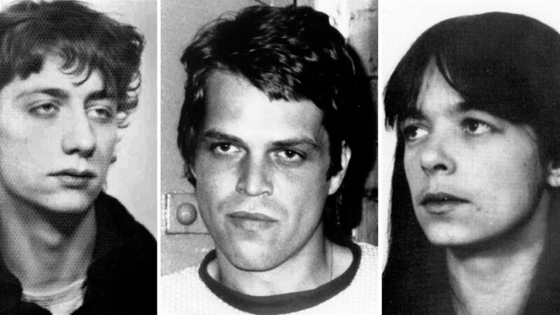An undated  composite image  provided by the German Federal Criminal Police Office (BKA) showing the wanted former RAF terrorists Burkhard Garweg, Ernst-Volker Wilhelm Staub and Daniela Klette. Photograph: EPA/BKA