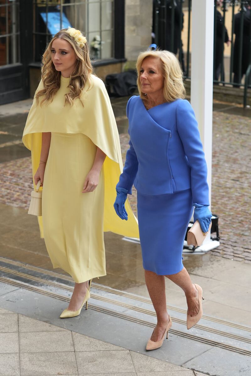 US first lady Jill Biden and her granddaughter Finnegan Biden. Photograph: Dan Charity - WPA Pool/Getty Images
