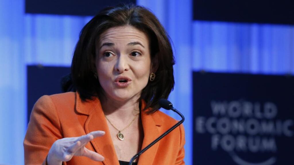 Facebook chief executive Sheryl Sandberg at the annual meeting of the World Economic Forum (WEF) in Davos January. Photograph: Pascal Lauener/Reuters
