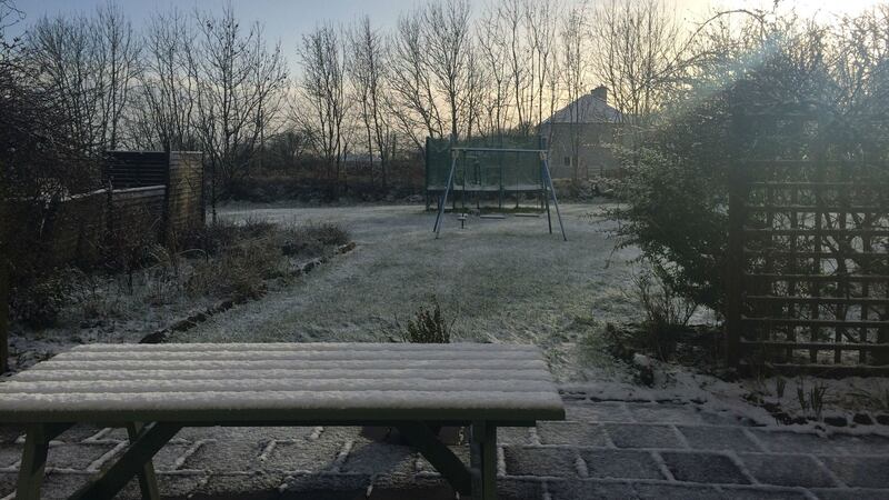 Snowfall covers Ballaghaderreen, Co Roscommon on Saturday as Met Eireann has issued a snow and ice warning. Photograph: Niamh Towey