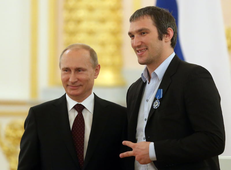 Alexander Ovechkin is one of the few to have Russian president Vladimir Putin’s personal phone number. File photograph: Getty Images 
