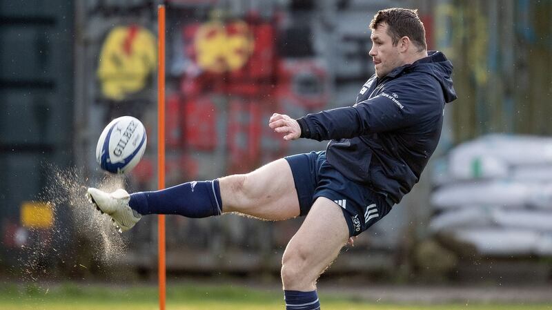 Leinster’s Cian Healy during a training session in UCD this week. Photograph: James Crombie/Inpho
