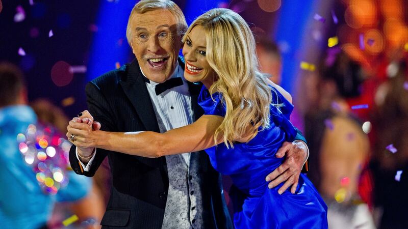 Tess Daly and Bruce Forsyth. Photographer: Guy Levy