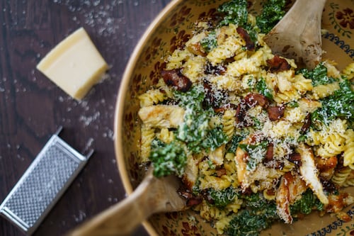 Una Leonard’s chicken Caesar pasta salad