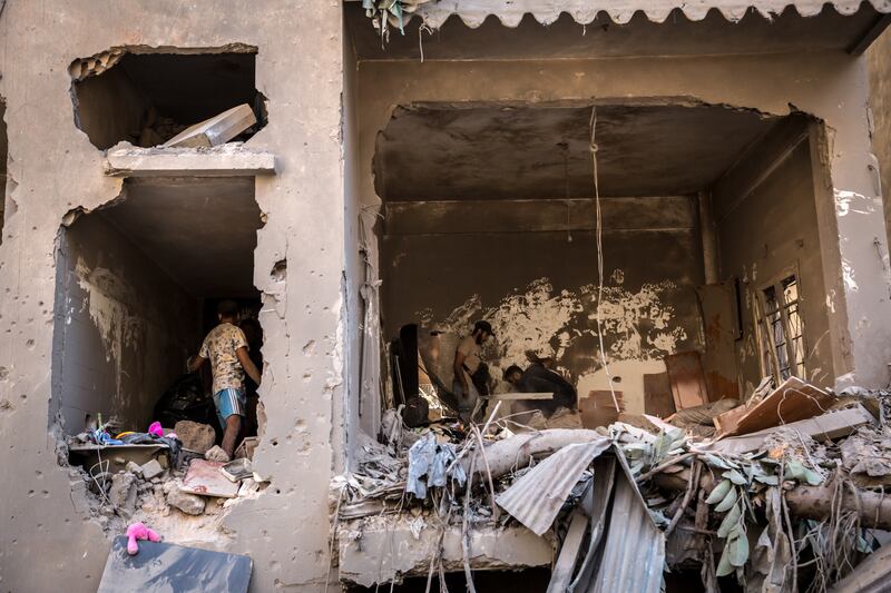 The aftermath of  an Israeli air strike on Mamoun Street in the Basta neighbourhood of west Beirut. Photograph: Sally Hayden