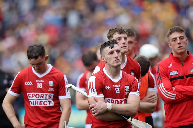 Cork's Patrick Horgan dejected after the game. Photograph: Bryan Keane/Inpho