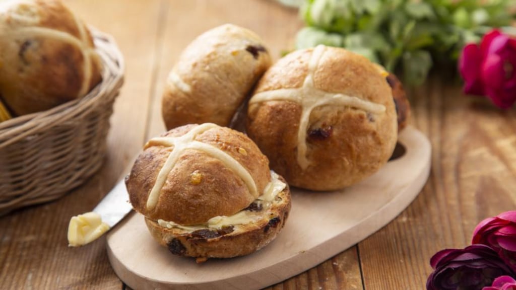 Easter parade: served on Good Friday, hot cross buns mark the end of Lent