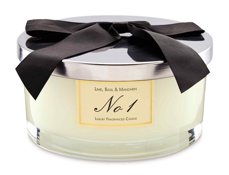 Where have you seen that black bow before?  Three-wick candle centrepiece from Aldi, €11.99