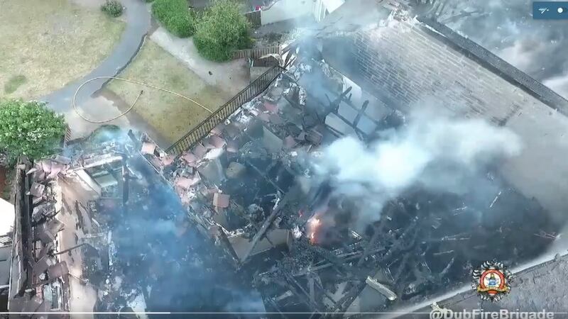 A fire took hold at the Verdemont apartment block off the Snugborough Road in Blanchardstown. Photograph: Dublin Fire Brigade
