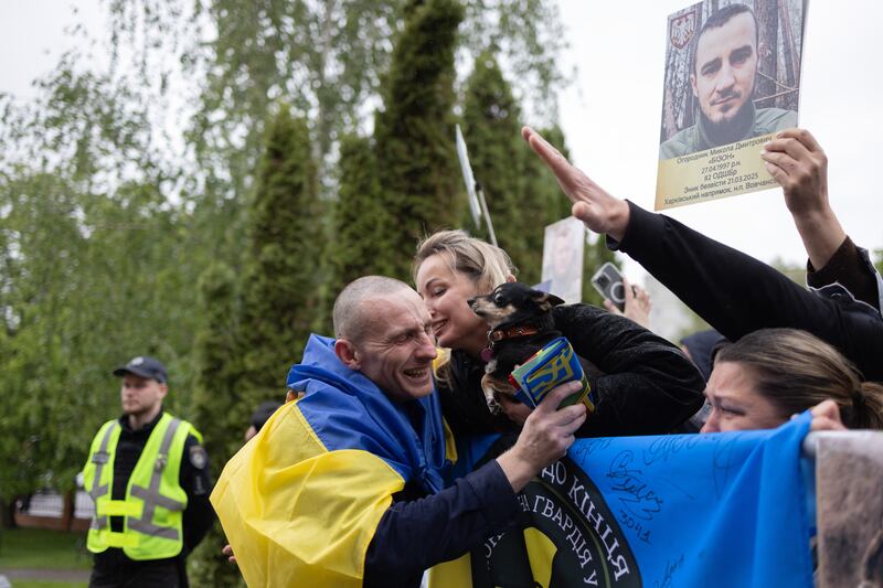 More than 200 prisoners of war were swapped. Photograph: AP