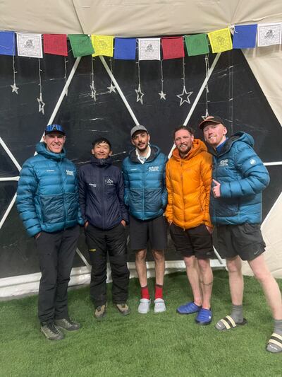 Pádraig O'Hora (second right) with his climbing team.