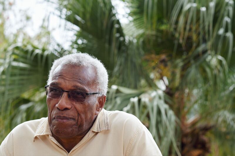 President of the League of Human Rights of New Caledonia (LDHNC) and early independence activist Elie Poigoune speaks during an interview in Noumea on November 1st. An historical figure of the Kanak cause in New Caledonia,  Poigoune will vote yes to independence in the referendum  but his view of France has ‘changed’, and he does not want to ‘spit in the soup’ of a country with which he wants to keep links Photograph: Theo Rouby/AFP/Getty