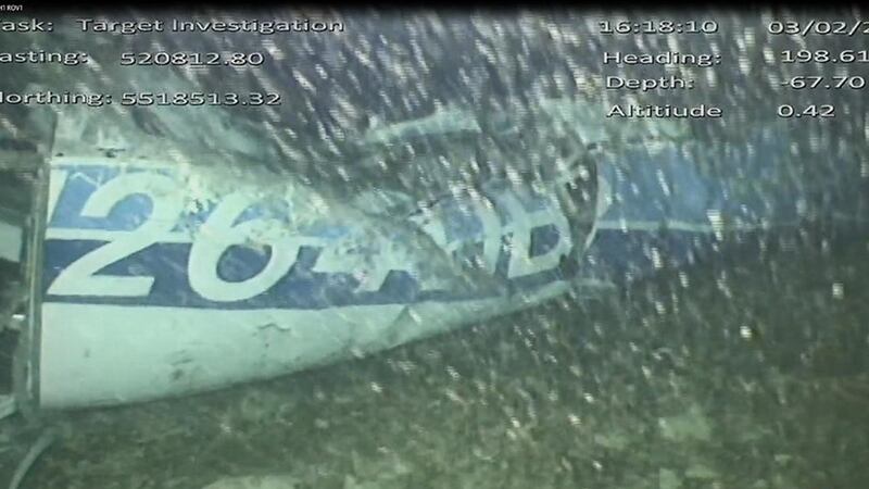 Wreckage of the plane which was carrying Emiliano Sala and David Ibbotson, after it was discovered in the English Channel. Photograph: AAIB/PA Wire