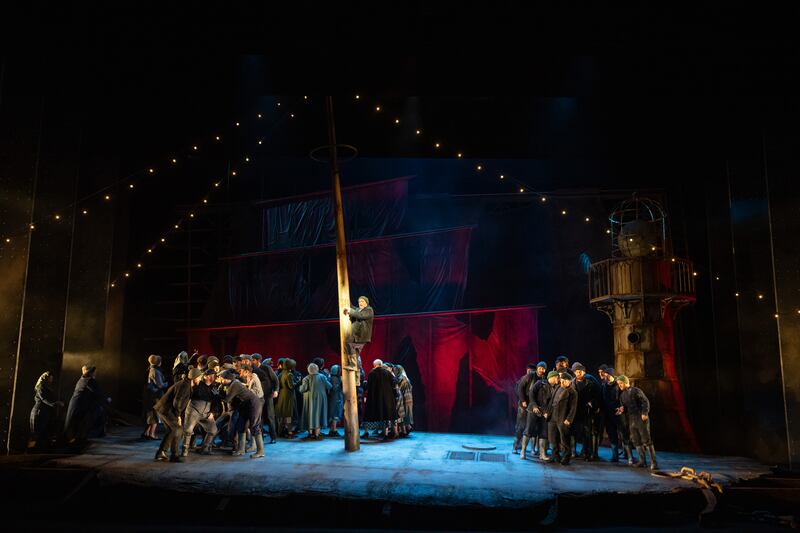 The Flying Dutchman: Gavan Ring (centre), as Daland's Steersman. Photograph: Patrick Redmond