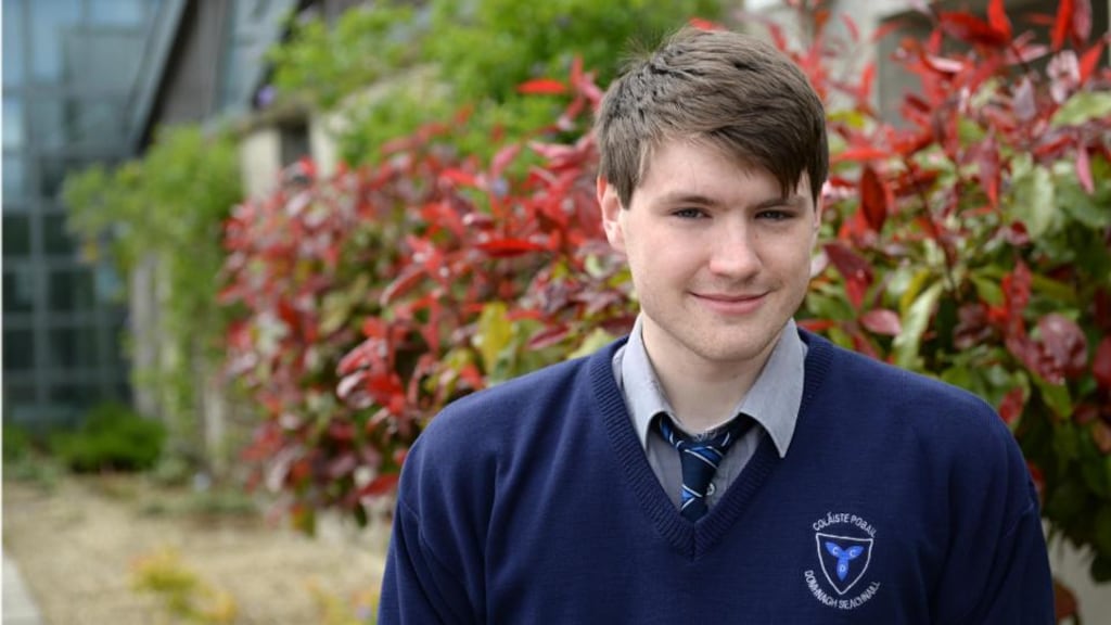 Stuart Bridgett, Leaving Certificate student at Dunshaughlin Community College, Dunshaughlin, Co Meath. “The worst of it ends today, for me at least. I think I’m reasonably on top of next week’s exams.” Photographer: Dara MacDónaill/The Irish Times