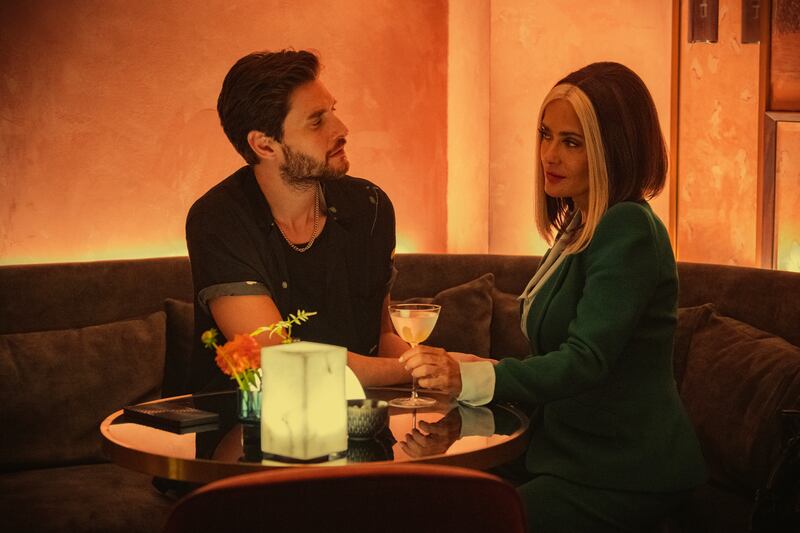 Ben Barnes and Salma Hayek in the new season of Black Mirror. Photograph: Ana Blumekron/Netflix
