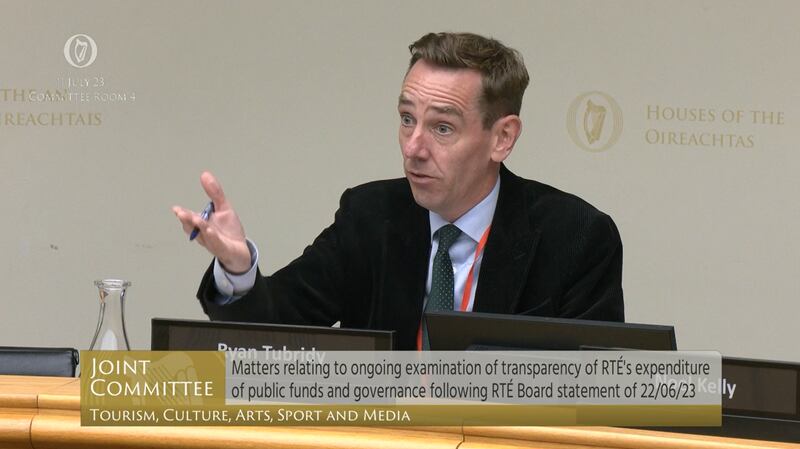 Ryan Tubridy at a meeting of the Oireachtas media committee on Tuesday. Photograph: Oireachtas TV