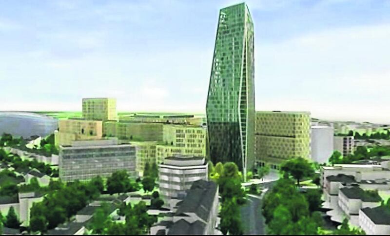 Computer generated image of Mountbrook proposals for development of Jurys site in Ballsbridge
