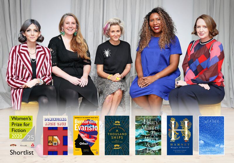 Women’s Prize judges Martha Lane Fox, Scarlett Curtis, Melanie Eusebe, Viv Groskop and Paula Hawkins