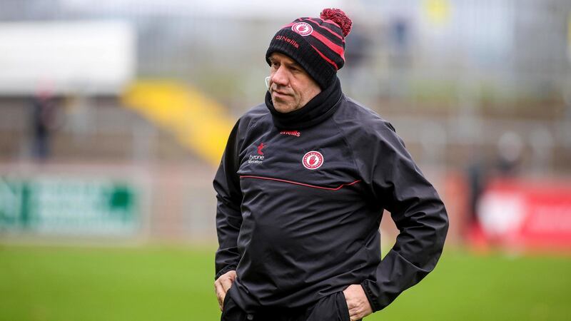 Feargal Logan’s Tyrone team picked up their first win of the 2022 league against Kildare last weekend. Photograph: Lorcan Doherty/Inpho