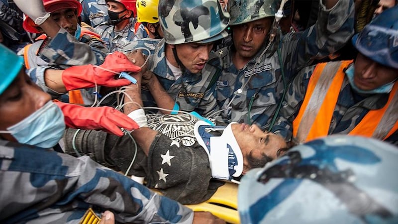 Rescued: Pemba Tamang, a 15-year-old discovered in Kathmandu five days after the earthquake. Photograph: Hemanta Shrestha/EPA