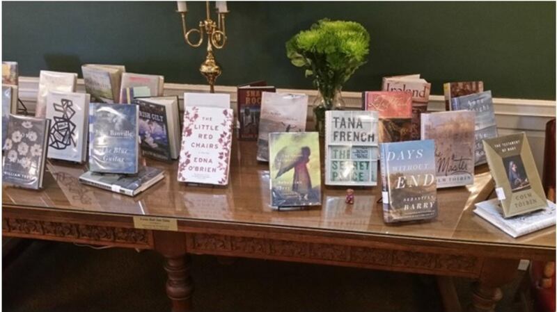 Irish literature display in the Cyrenius H Booth Library, Newtown, Connecticut