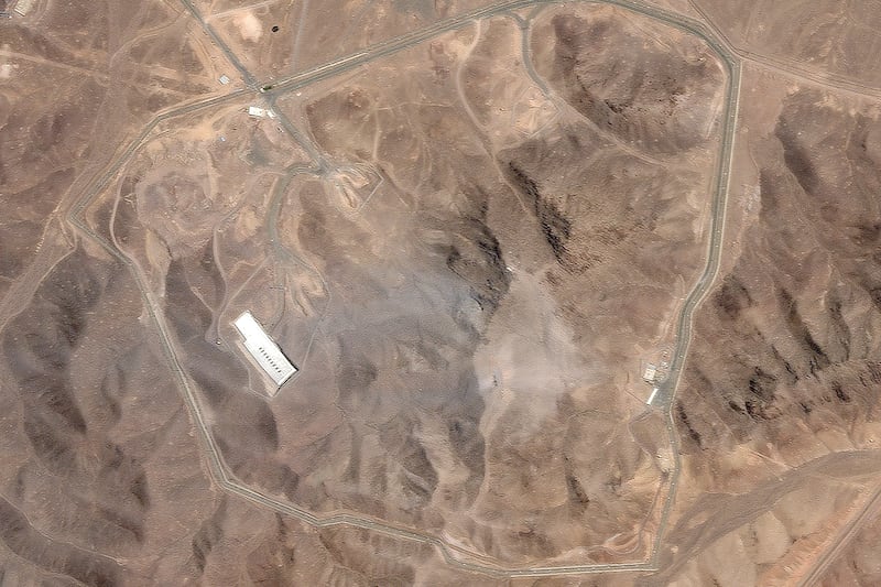 Iran’s underground nuclear enrichment site at Fordow was one of three targeted by the US. Photograph: Planet Labs PBC/AP