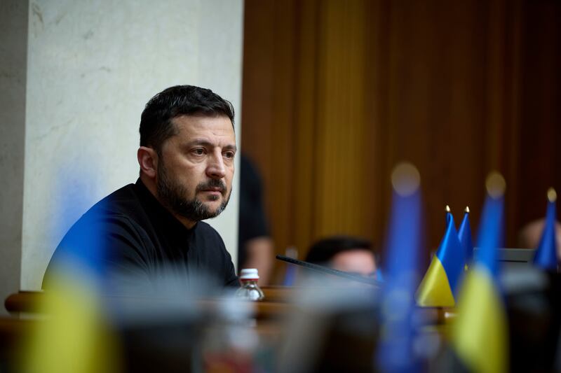 Volodymyr Zelenskiy: anti-corruption agencies would now be more efficient and 'cleansed' of 'Russian influence'. Photograph: Vadym Sarakhan/AP