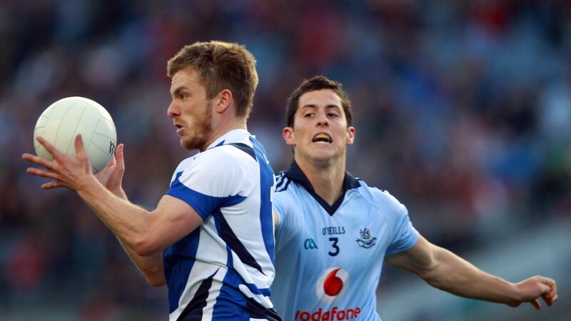 Ross Munnelly contests for the ball with Rory O’Carroll in the 2012 Leinster quarter-finals. Photograph: Donall Farmer/Inpho
