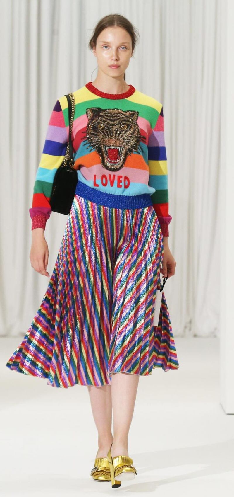 Clashing stripes and colours by Gucci