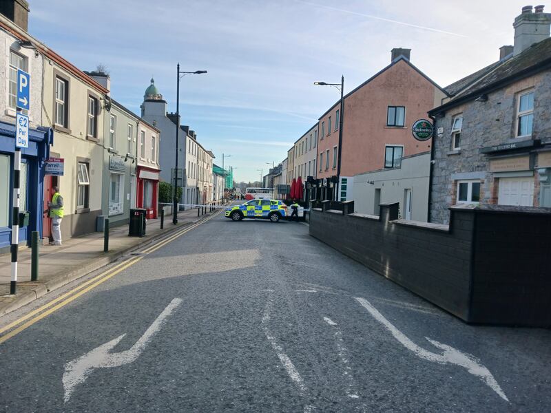 Gardaí at the scene of the incident in Longford town