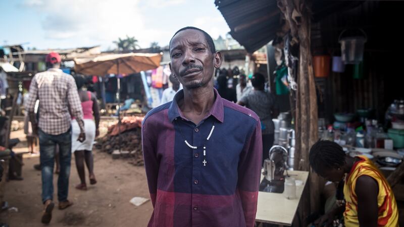 Sam Katongole (45) who works in construction says his blood is “too strong” to get coronavirus. Photograph: Sally Hayden