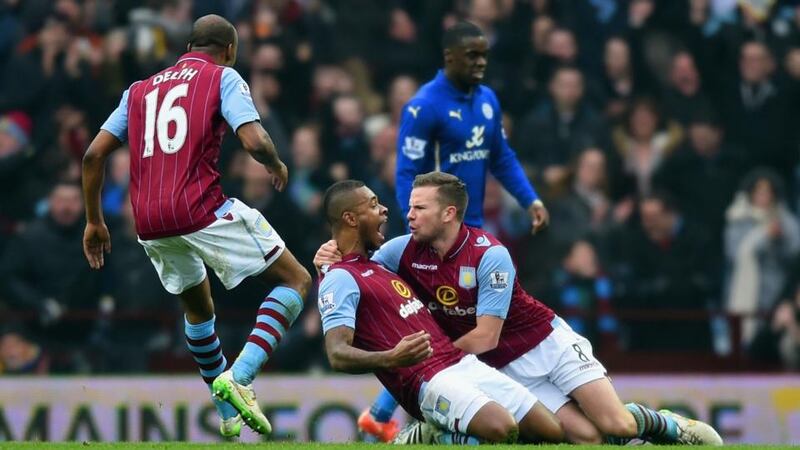 Leandro Bacuna  scored Aston Villa’s opener in their 2-1 FA Cup fifth tound win over Leicester City. (Photo by Michael Regan/Getty Images)