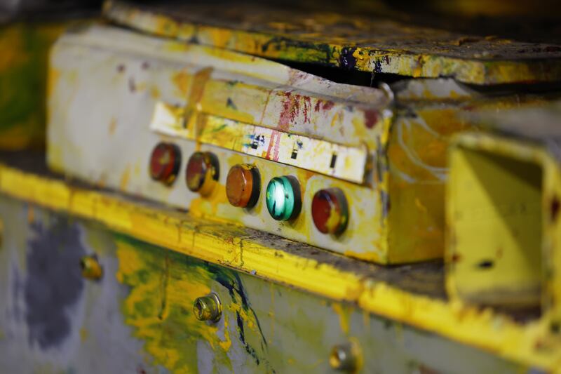 There are two large tanks for black ink, by far the largest volume required to print the newspapers, and then one for yellow, one for cyan and one for magenta. Photograph: Nick Bradshaw