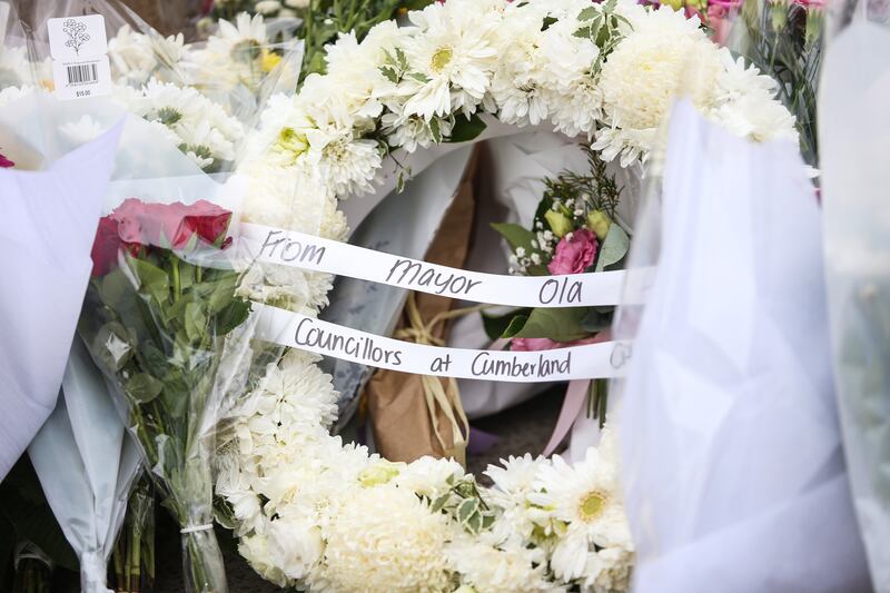 Flowers placed at the Bondi Pavilion site, Sydney. Photograph: Evan Treacy for The Irish Times