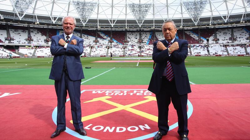 West Ham United owners David Gold and David Sullivan:    seem determined that West Ham are now London rather than merely an East London club. Photograph:  Catherine Ivill/AMA/Getty Images