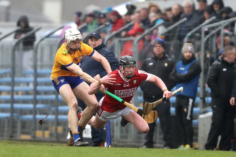 
Clare's Ryan Taylor and Conor Cahalane of Cork. Photograph: Bryan Keane/Inpho