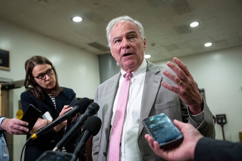 Democratic senator Tim Kaine has strongly criticised the indictment of James Comey. Photograph: Drew Angerer/Getty Images