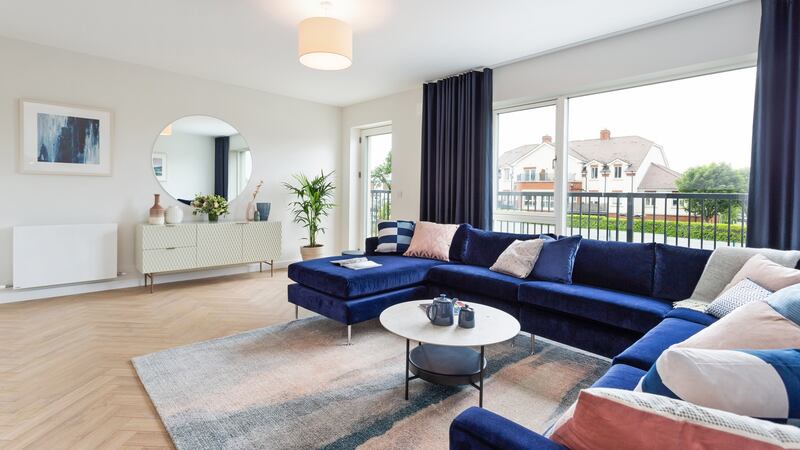 The living room in the  duplex
