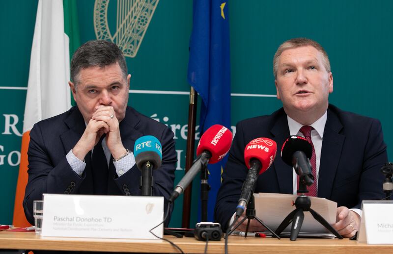 Minister for Public Expenditure Paschal Donohoe and Minister for Finance Michael McGrath have both been linked with top jobs abroad.
Photograph: Gareth Chaney/Collins
