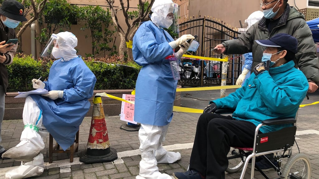 Fresh official guidance indicated that many in China’s most populous city will now be required to stay home as long as it takes to control the outbreak. Photograph: AP Photo/Chen Si