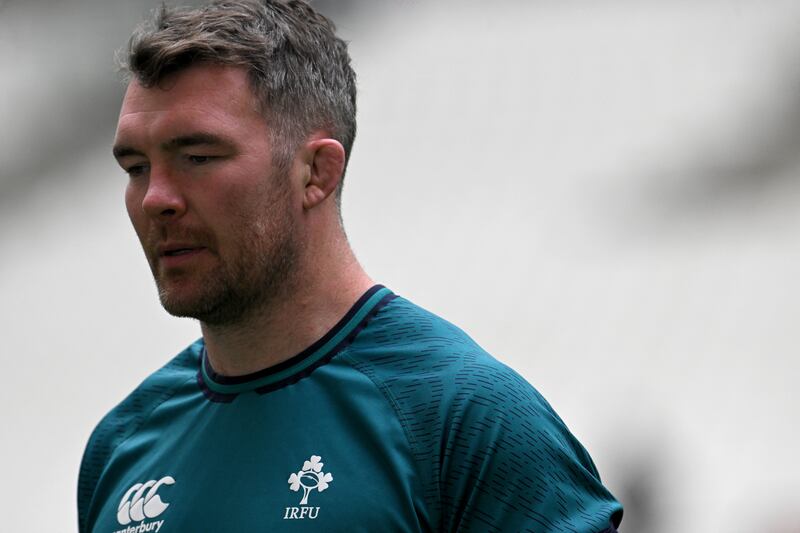 Ireland captain Peter O'Mahony before the game. Photograph: Nicolas Tucat/AFP via Getty Images
