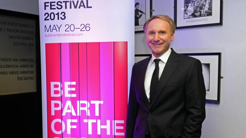 The writer Dan Brown  at the National Concert Hall, for “An Evening with Dan Brown” , on the opening night of the Dublin Writers Festival last night. Photograph: Eric Luke
