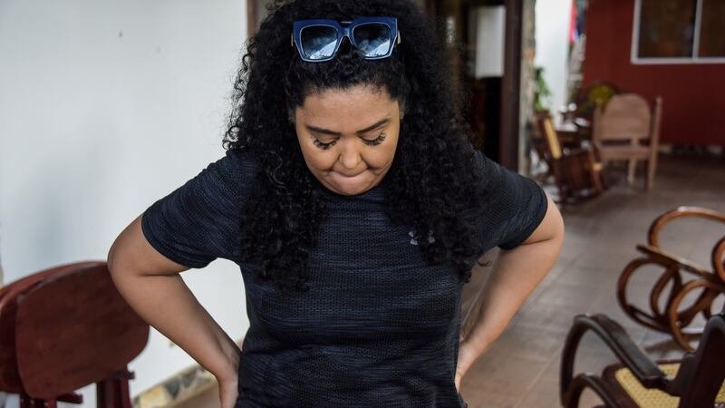 Journalist Verónica Chávez, whose husband, Nicaraguan presidential candidate Miguel Mora, was arrested in a crackdown on opposition by president  Daniel Ortega. Photograph: Inti Ocon/New York Times