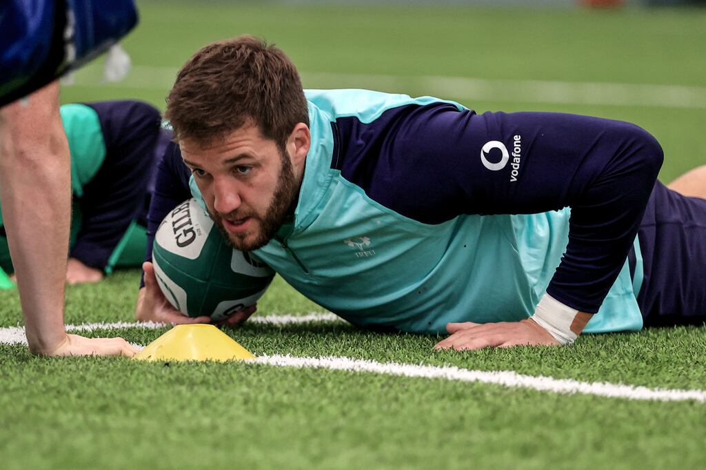 Centre Stuart McCloskey will earn his seventh Ireland cap after stepping in to replace the injured Robbie Henshaw. Photograph: Dan Sheridan/Inpho