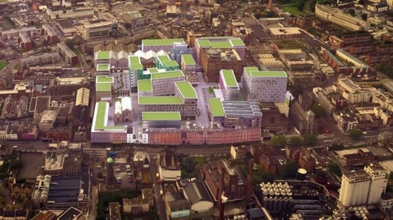 An aerial view of the proposed deveopment.