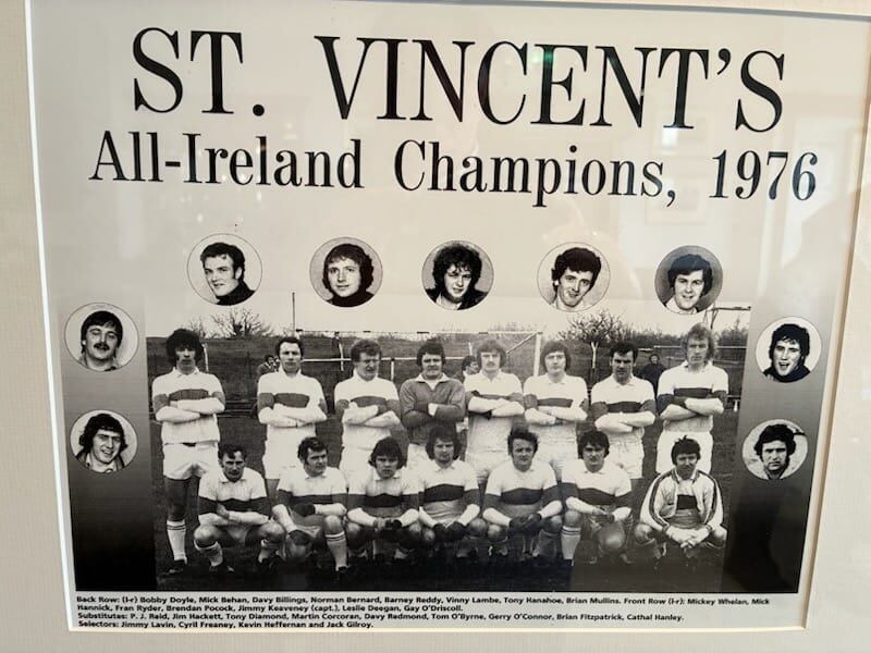 The St Vincent's All-Ireland winning team of 1976 contained several Dublin players and was managed by Kevin Heffernan